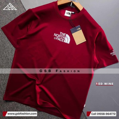 Men's Premium Semi Drop Shoulder Red Wine T-shirt